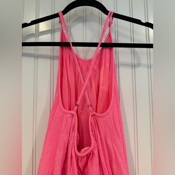 Pink Ruffled Tiered Halter Sundress - Picture 5 of 8